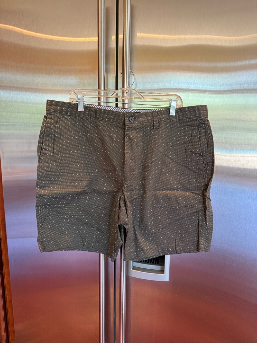 Banana Republic Charcoal Microdot Flat Front Shorts
